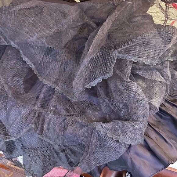 VTG 70s Gunne Sax black white stripe Women dress size 5 whimsygoth emo grunge - Picture 10 of 15